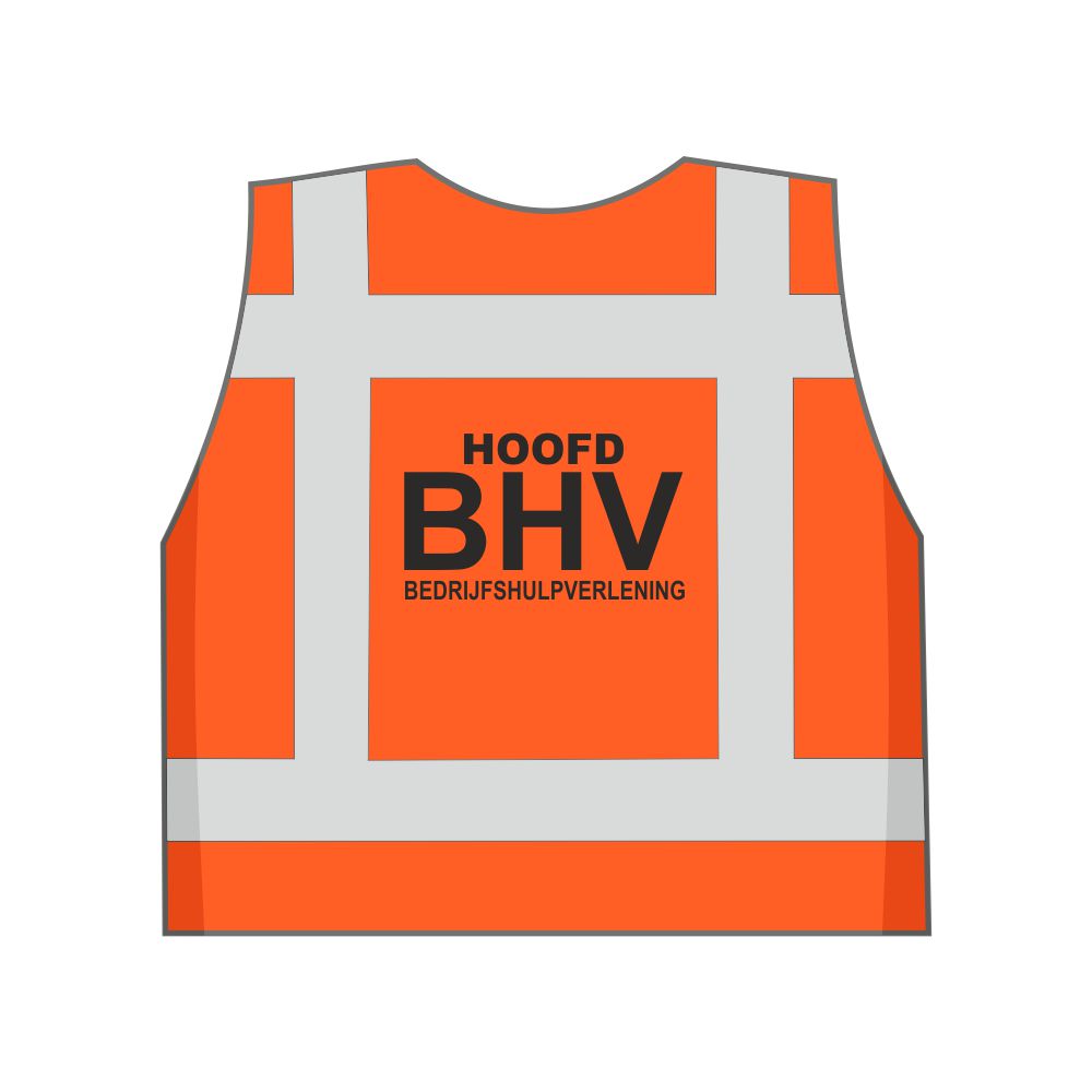 Hoofd BHV veiligheidshesje oranje - Afbeelding 2