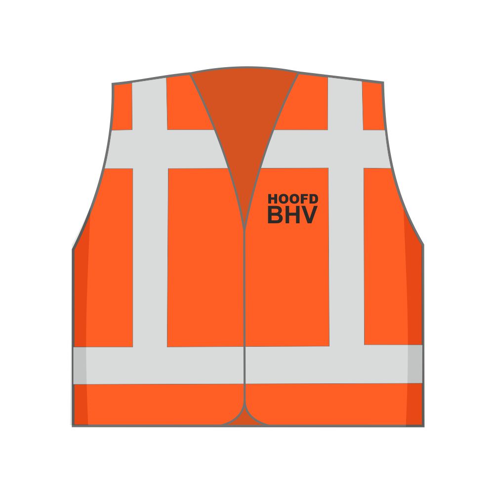 Hoofd BHV veiligheidshesje oranje