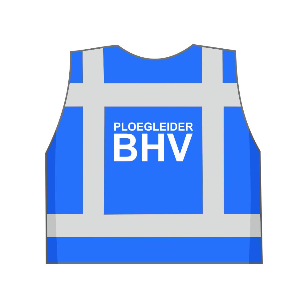 Ploegleider BHV veiligheidshesje blauw - Afbeelding 2